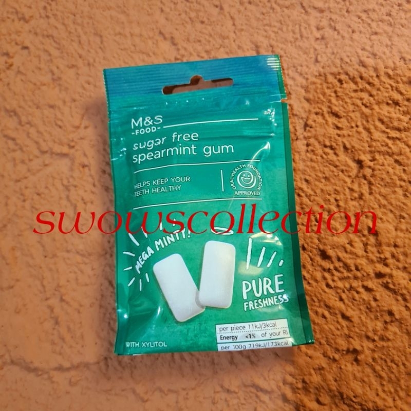 

M&S MARK MARKS & AND SPENCER SUGAR FREE SPEARMINT GUM CANDY PERMEN MINT