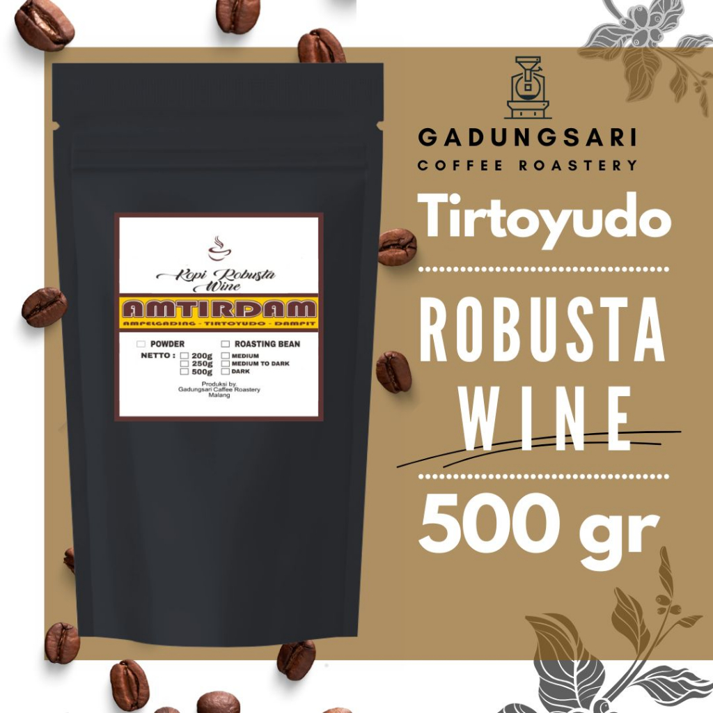 

Kopi Wine Robusta Tirtoyudo Dampit 500 gram