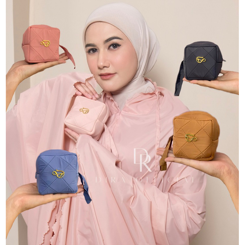 DIRA - Mukena Traveling Mini Pouch Terkecil Parasut Korea Premium 2in1 Set Sajadah | Mukena Dewasa T