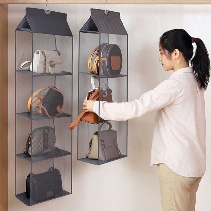 Tas Gantung Penyimpanan Organizer Tas Handbag Transparan di Pintu / Dinding / Lemari