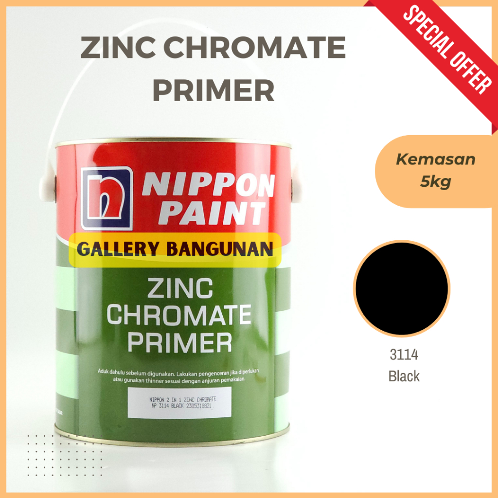 

Nippon Zinc Chromate 2 In 1 Np 3114 Black 5 Kg (Protective) Cat Dasar Besi Pelarut Thinner B Bensin Sintetis Synthetis