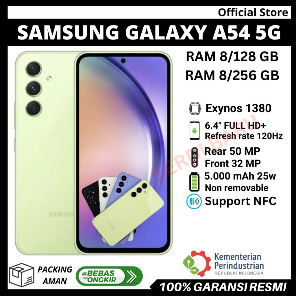 SAMSUNG GALAXY A54 5G 8/256 GB - 8/128 GB GARANSI RESMI