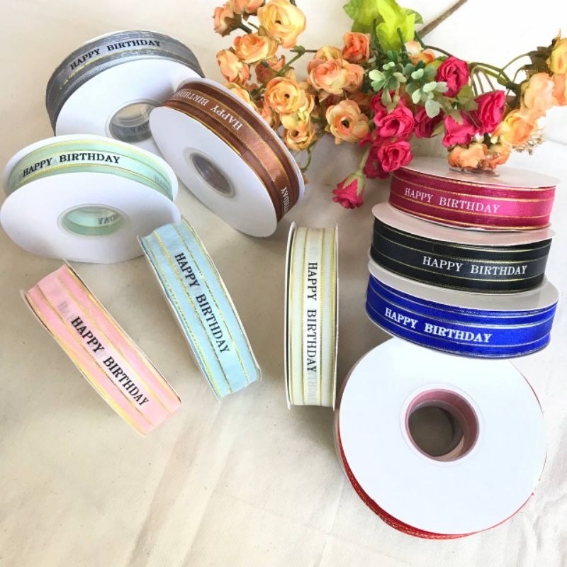 1 YARD - PITA HAPPY BIRTHDAY ORGANZA | PITA SOUVENIR | PITA KADO | PITA HAMPERS