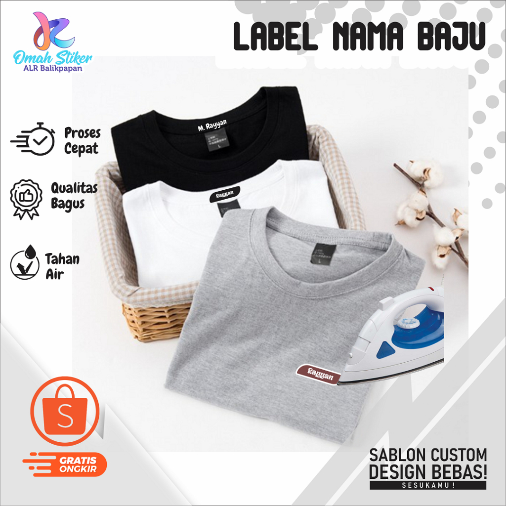 

Label Nama Baju pake Setrika