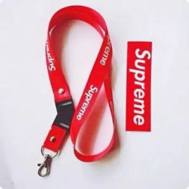 

TALI LANYARD SUPREME gantungan kunci/gantungan id card /gantungan hp murah best seller COD