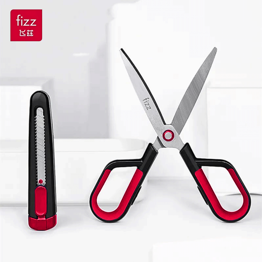 

Fizz FZ21210-B 2in 1 Gunting & Cutter Multifungsi Scissors Integration
