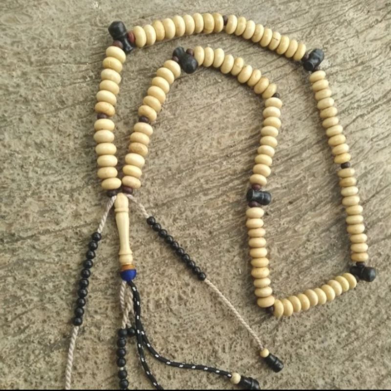 tasbih kayu 100 butir setting tijani model pipih 12mm thoriqoh