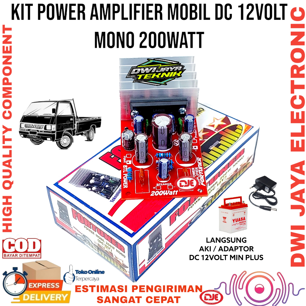 Terangshop17 Kit Power Mobil Dc 12V 200 Watt Mono Fortuner