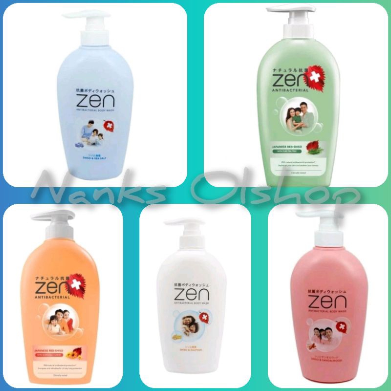 ZEN Antibacterial Body Wash Pump 500ml/480ml-Sabun Mandi Cair Botol Zen Pump 500ml/480ml