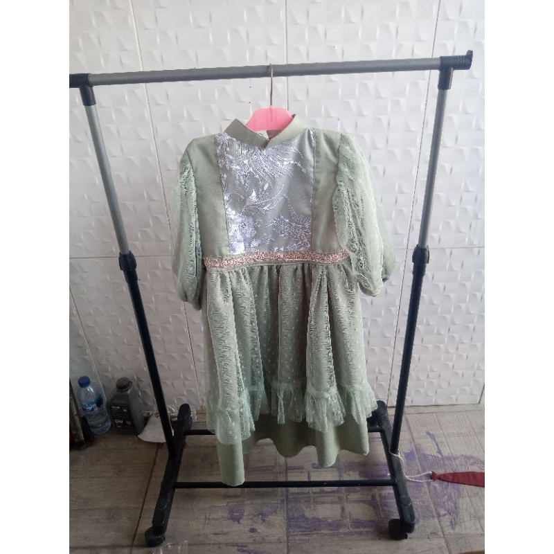 DISKON SET GAMIS ANAK/GAMIS ANAK TILE/GAUN PESTA/GAMIS BROKAT/TILE DOT