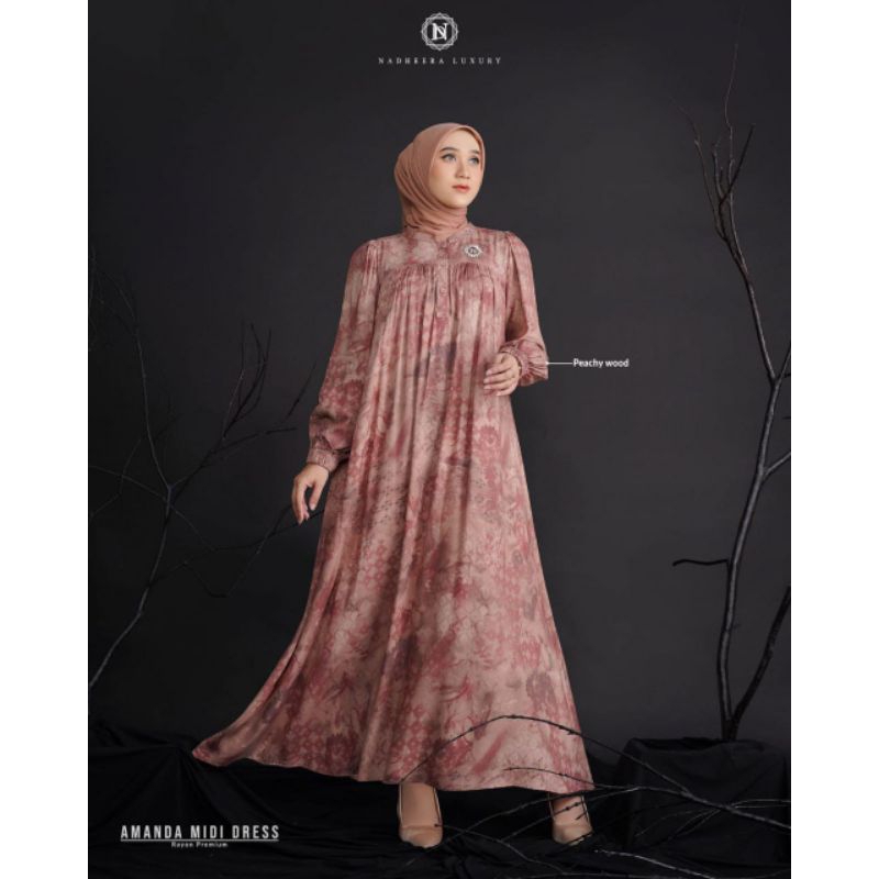 Amanda dress/Amanda midi/midi dress/dress Nadheera/dres motif