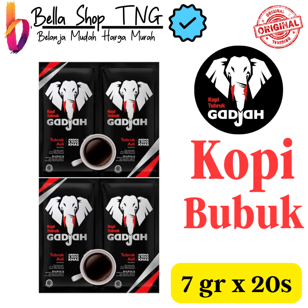 

Kopi Tubruk Gadjah Asli Renteng 7 gr x 20 pcs