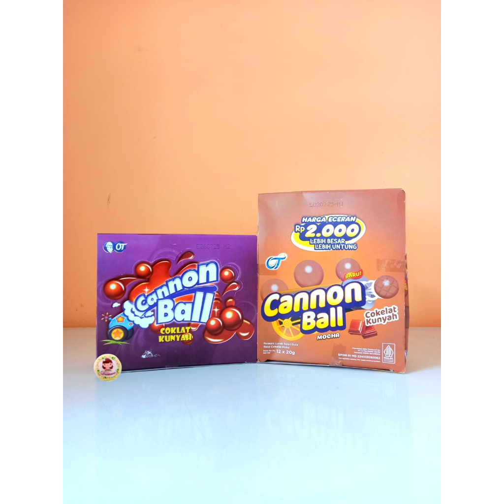 

.OT Sekotak Cannon Ball Chocolate, Mocha coklat kunyah isi 24bks (ds bgr)