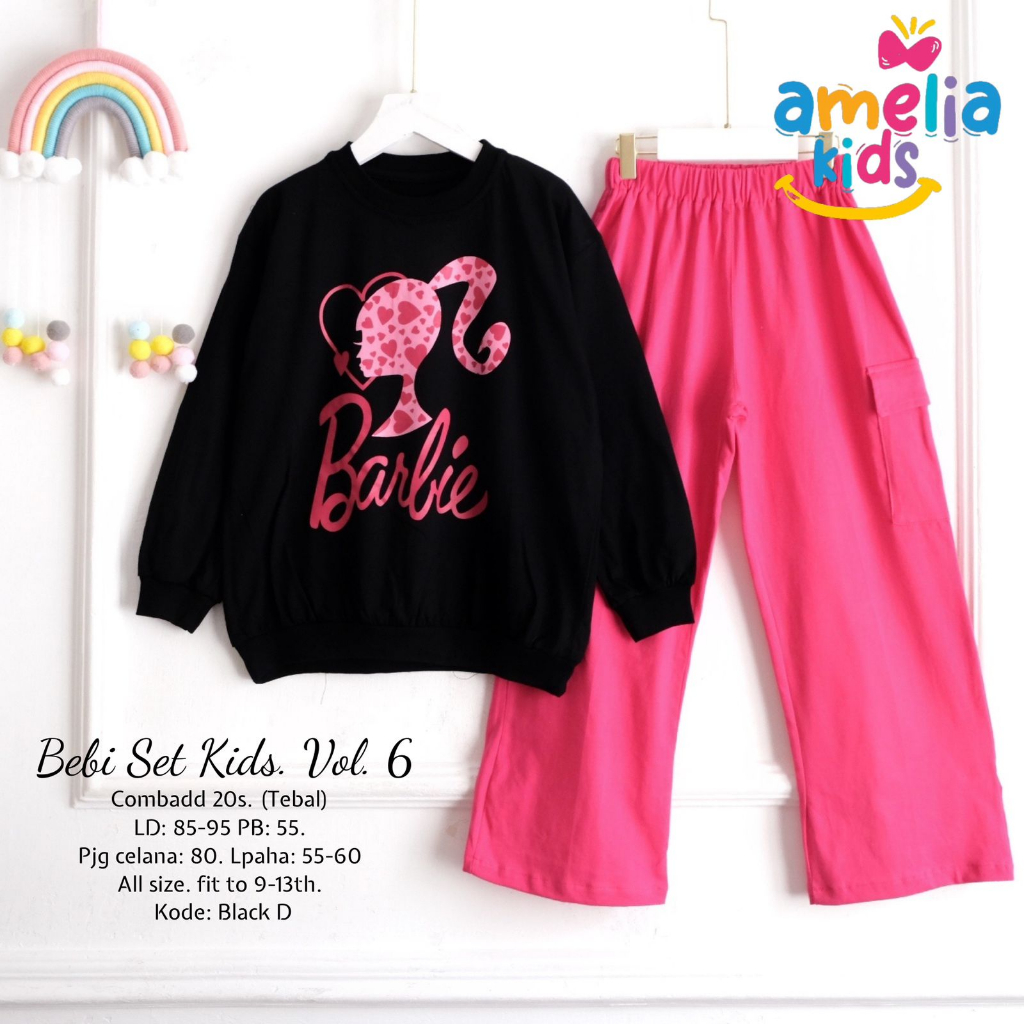BEBI SET KIDS VOL 6 ORIGINAL BY AMELIA SETELAN BAJU ANAK PEREMPUAN KAOS LENGAN PANJANG DAN CELANA KU