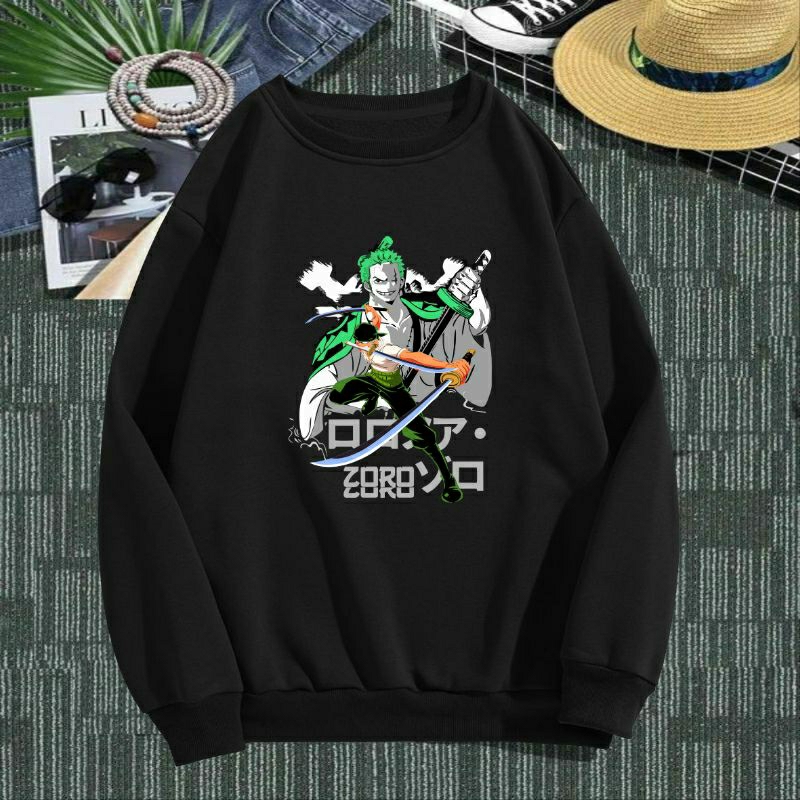 Sweater Roronoa Zoro One Piece Anime Manga Jepang Crewneck