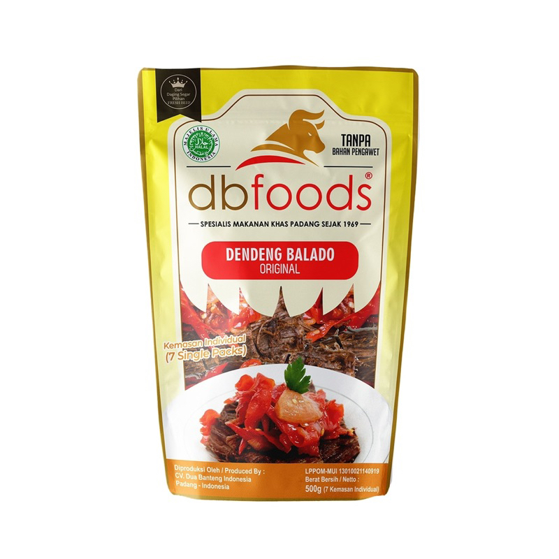 

DENDENG BALADO DAN RENDANG DBFOODS kemasan travelling