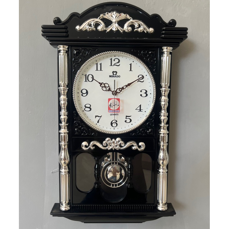 jam dinding klasik bandul bunyi mirado 935