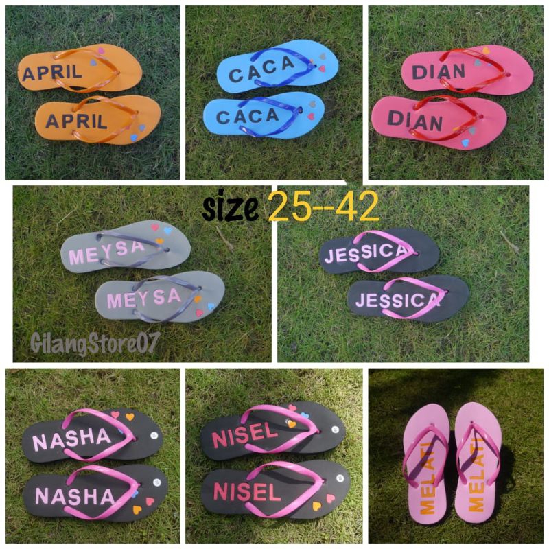 PROMO SANDAL NAMA CUSTOM DESAIN ELEGAN