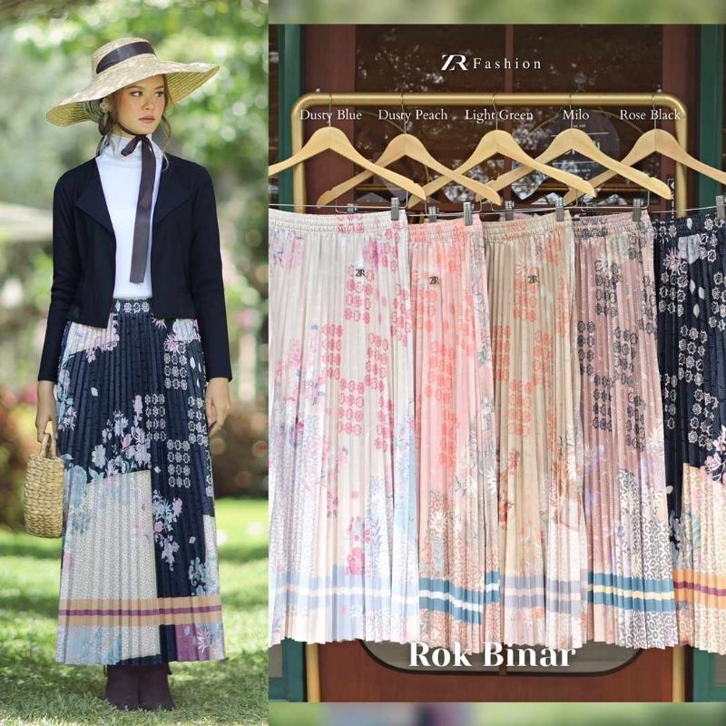 Rok Plisket Premium Rania Motif Binar