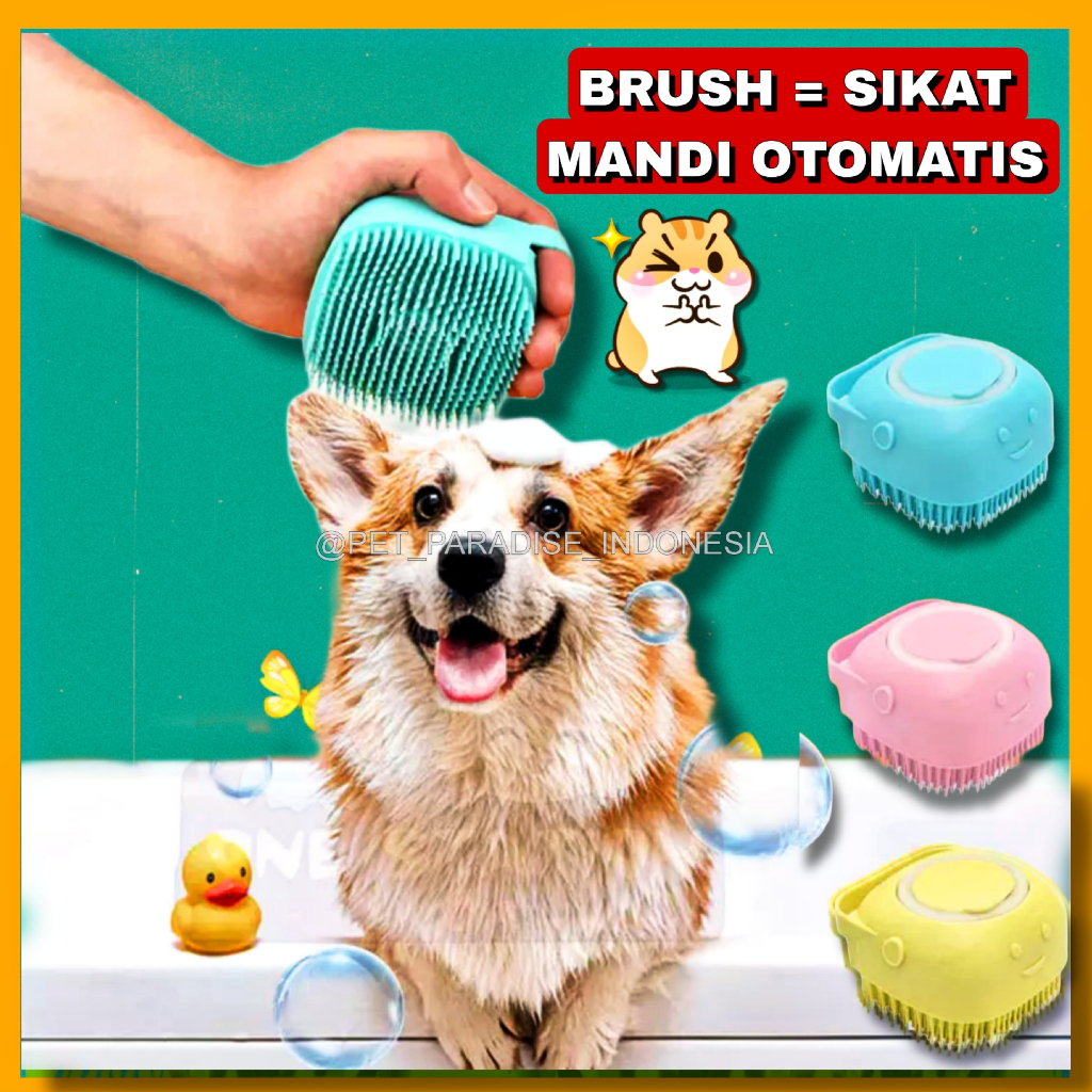 PPI- Sikat Mandi Kucing Anjing OTOMATIS Alat Mandi Hewan Alat Mandi Kucing Sisir Sikat Mandi Anjing 