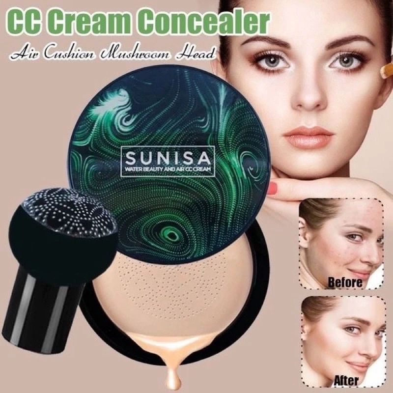 Bedak Sunisa Cushion BB Cream Waterproof Cream Pencerah Glowing