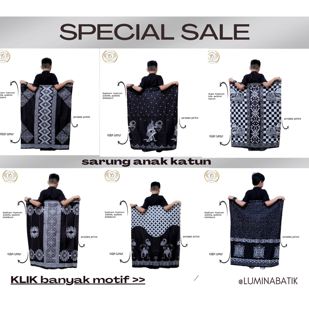 SARUNG KANG SANTRI | WAYANG SARUNG ANAK BATIK | SARUNG BATIK MOTIF | SARUNG ANAK | SARUNG SANTRI