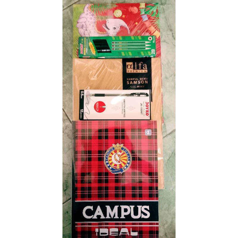 

PAKET ATK - BUKU CAMPUS+BUKU GAMBAR+ PULPEN+PENSIL+SAMPUL COKLAT