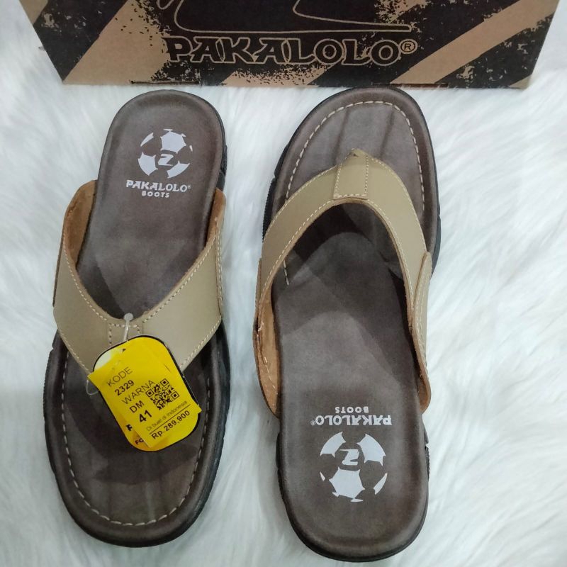 PAKALOLO - Sandal Japit Pria bahan kulit 100% ori type 2329