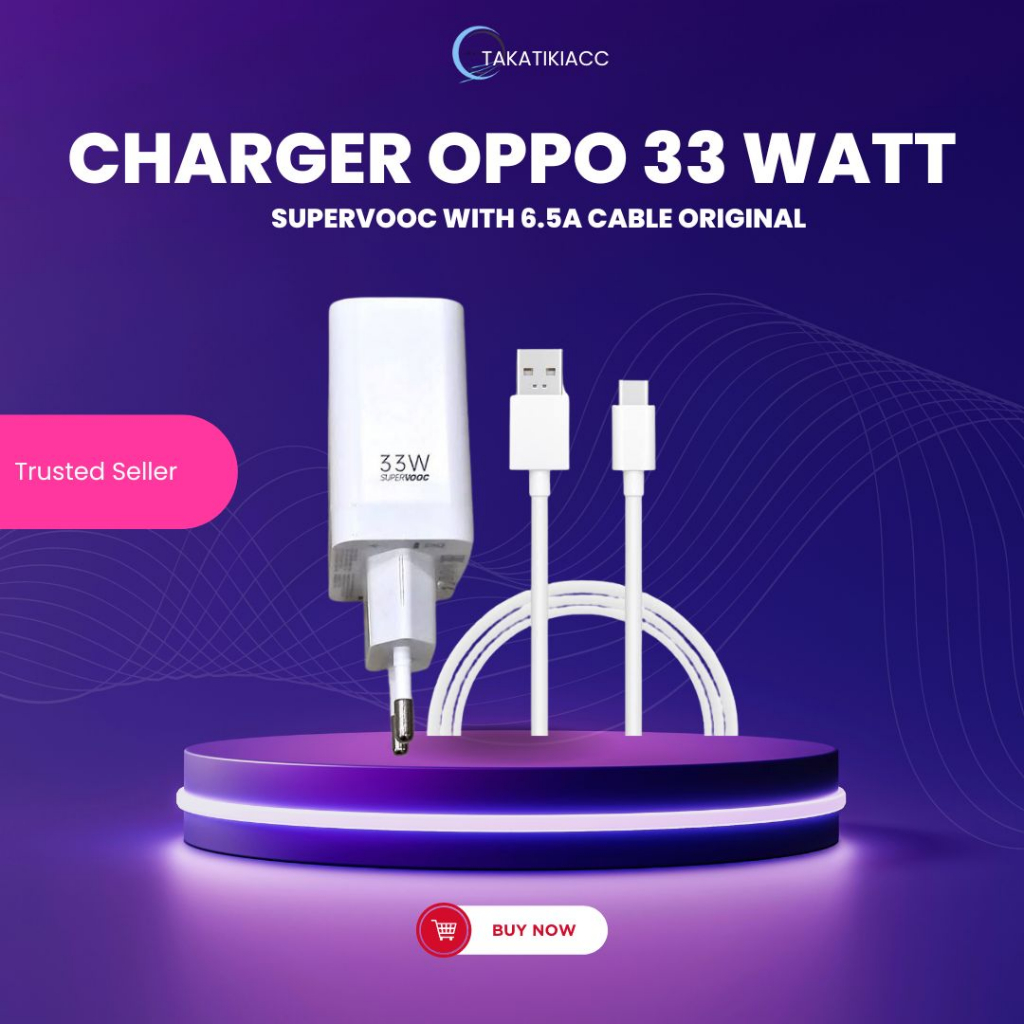 Charger OPPO 33 Watt Fast Charging SuperVOOC USB to C Original 100%