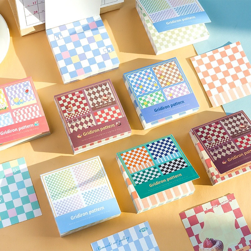 

Gingham Grid Pattern Colorful Aesthetic Memopad