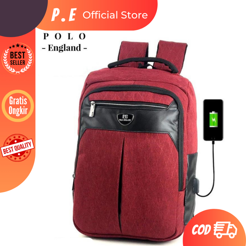 [ORIGINAL BRAND ][POLO ENGLAND]Tas Ransel Laptop Polo England RA69-18 Original Quality