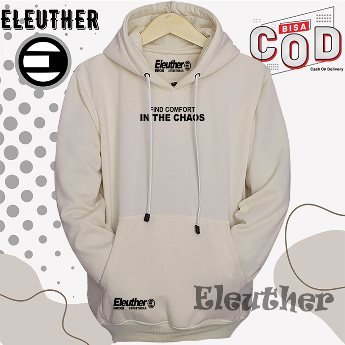 Ziper Hoodie Pria Wanita Original Sablon In The Chaos Warna Cream Sweater Pria Distro Jumbo M L XL X
