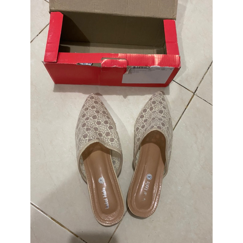 Flat Shoes pesta wanita brukat