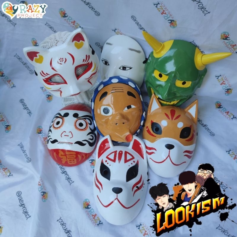 Lookism Manhwa Webtoon Daniel Park Kitsune Shinu Daruma Hyottoko Nomen Neko Hannya Mask Topeng Kayu 