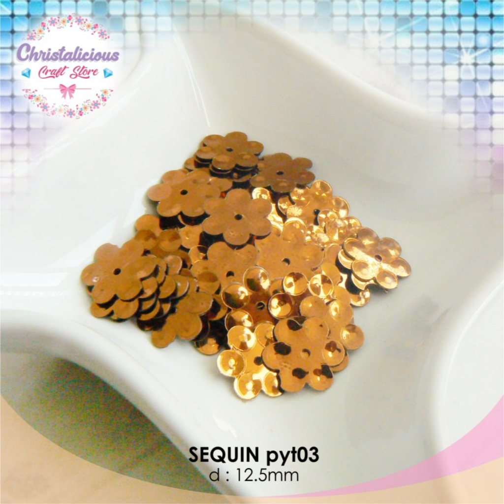 Payet Sequin borci hiasan baju, borci jahit per pax 20gr