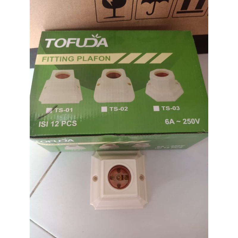 Fiting segi 4 tofuda / fiting lampu / tampok lampu / kepala lampu / tempel / plafon / piting lampu t