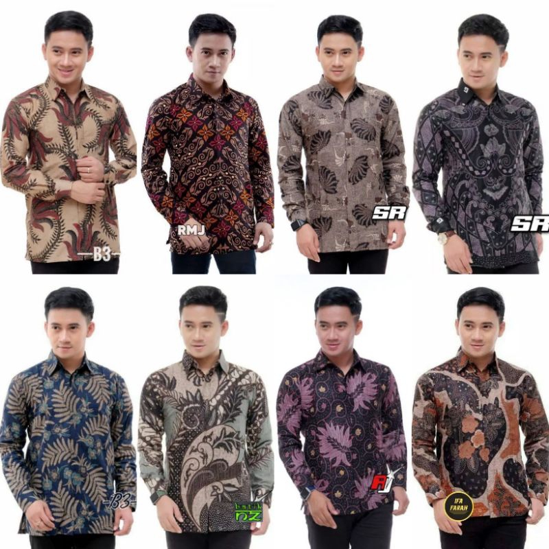 PART 3 KEMEJA HEM BATIK PRIA LENGAN PANJANG | MOTIF LAIN GESER | BAJU BATIK PRIA DEWASA UKURAN JUMBO