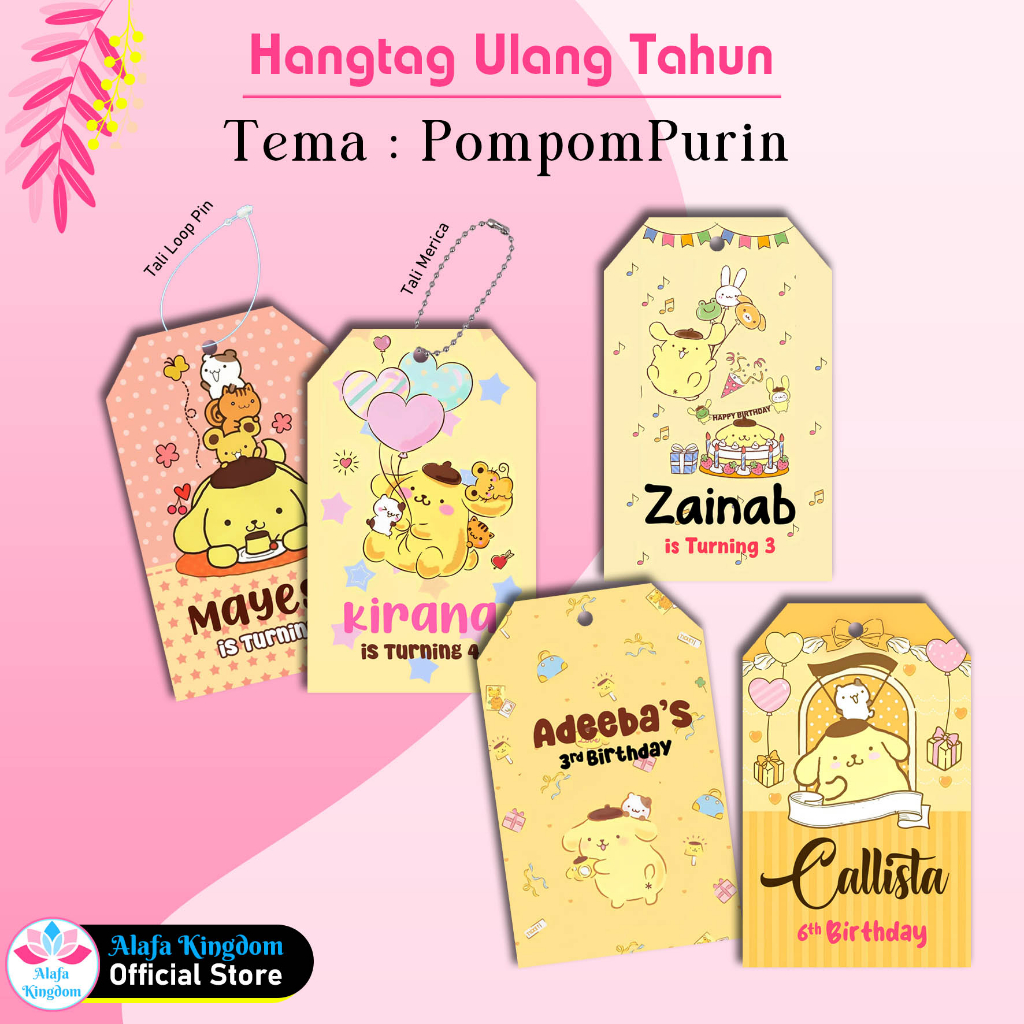 

Alafakingdom 8 Pcs Hangtag Ulang Tahun Pompompurin Sanrio Hangtag Ultah Birthday