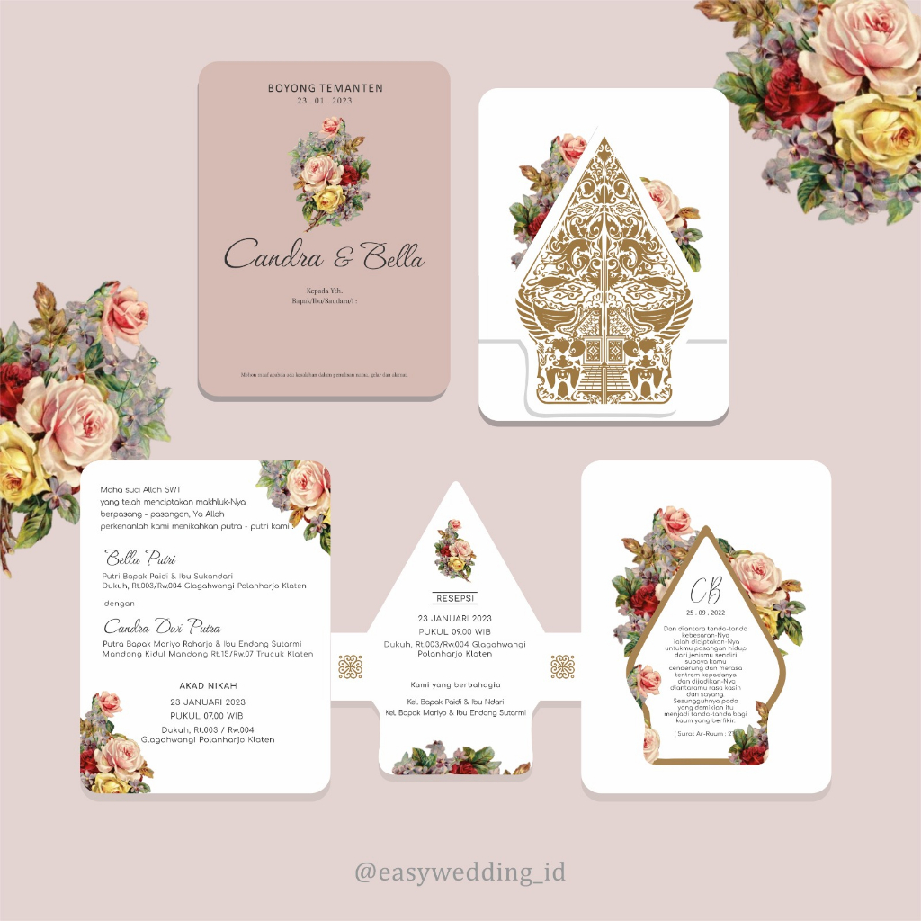 UNDANGAN PERNIKAHAN CUSTOM Gunungan Jawa Modern