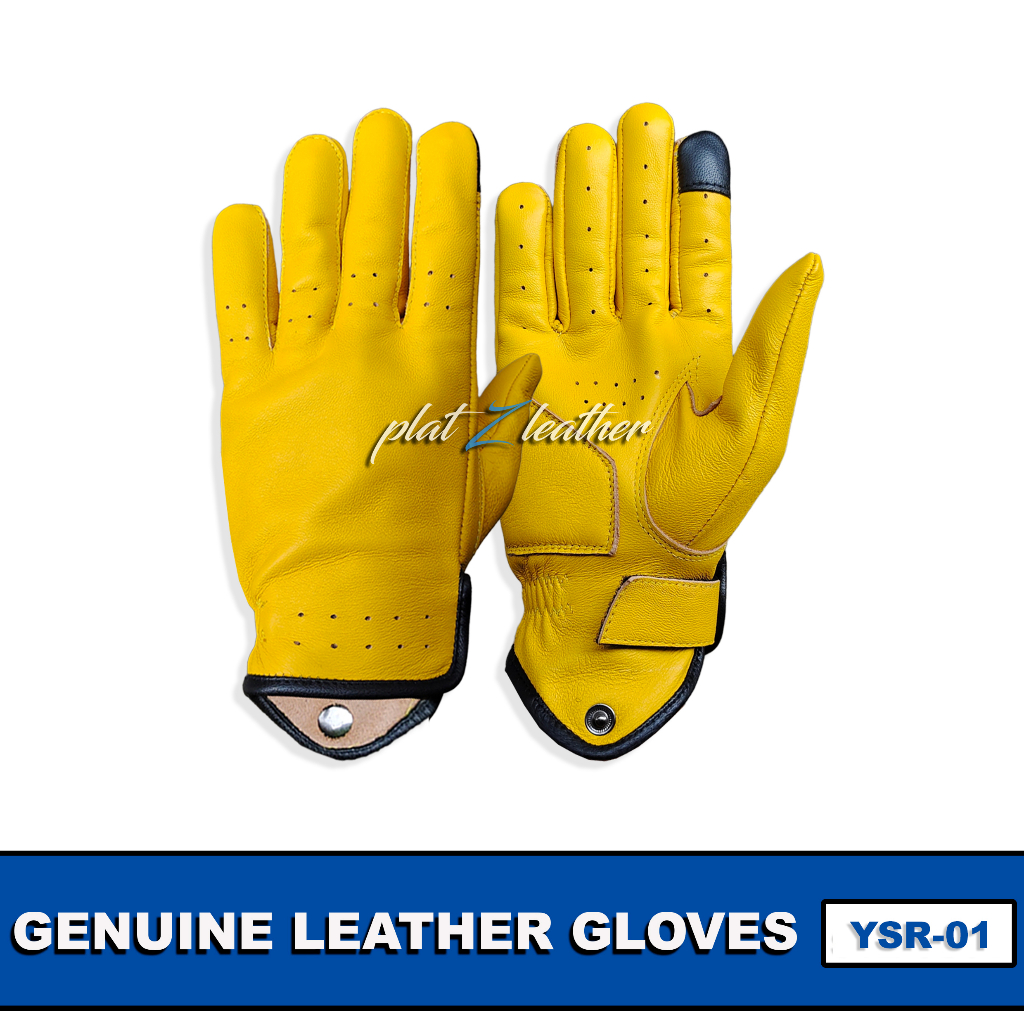 Sarung tangan kulit motor Garut . VINTAGE LEATHER GLOVES Y-SR 01