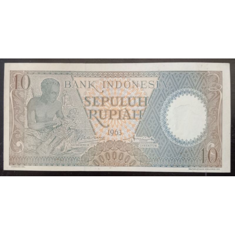 UANGKUNO 10.RUPIAH PEKERJA THN 1963