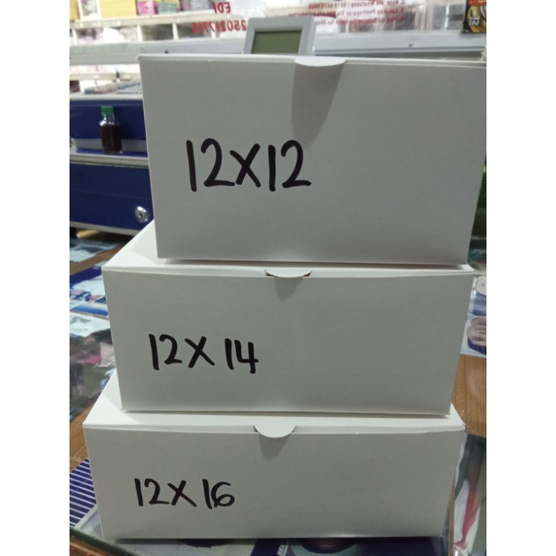 kotak kue putih polos Ivory / Snack box 12x12, 12x14, 12x16