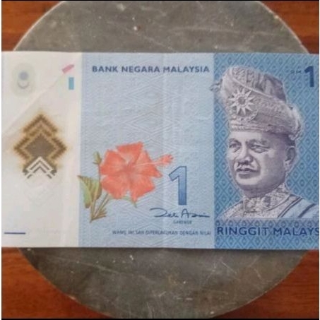 Uang Kertas Malaysia RM 1 Ringgit Polymer