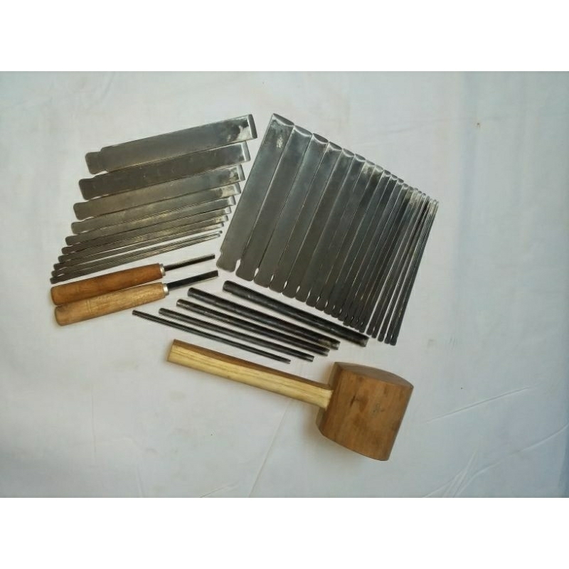 Pahat ukir kayu set lengkap dan tajam