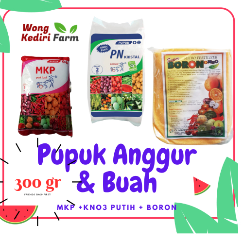 Pupuk Anggur Cepat Berbuah KNO3 Putih + MKP Pak Tani + Boron