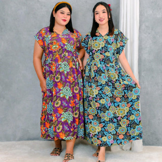 [Kencana Ungu] Daster Panjang Slempang Kencana Ungu Label Biru Daster Kimono Kencana Ungu Daster Bus