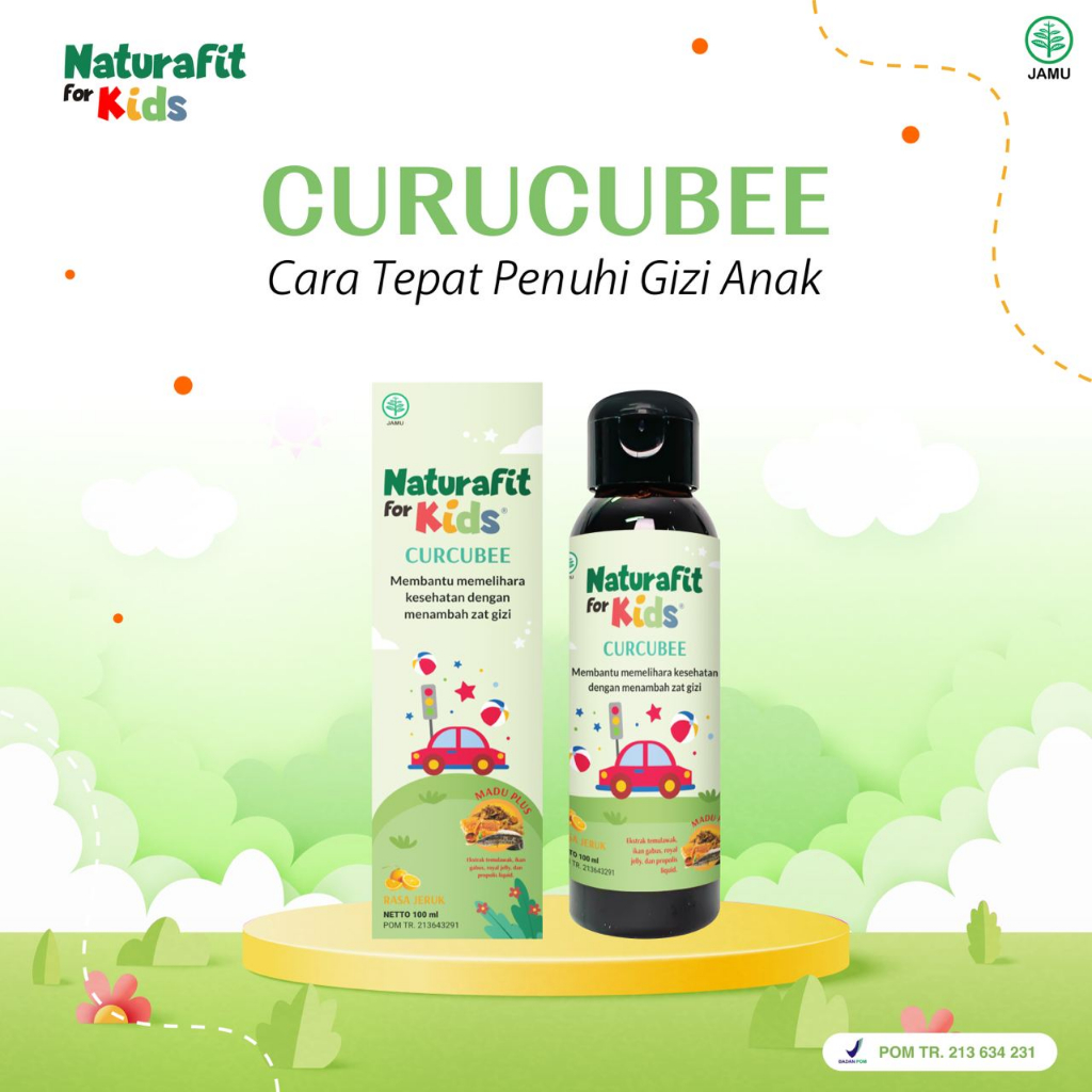 CURCUBEE Madu Ekstrak Ikan Gabus Suplemen Makanan Lengkapi Gizi Anak Cegah Stunting - Naturafit for Kids