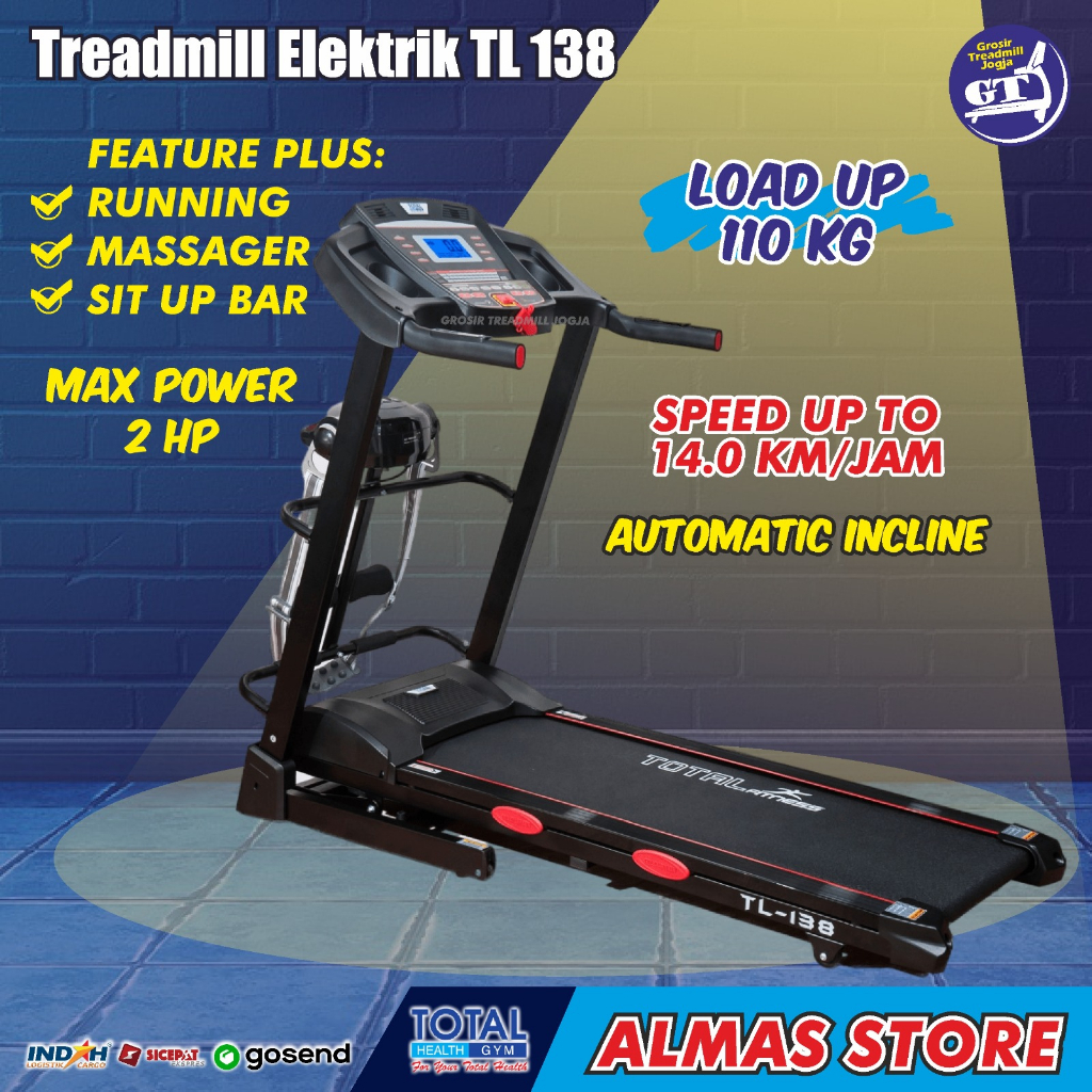 Treadmill Tredmill Tradmill Tritmil Tretmil Treatmill Treadmill Tredmill Listrik Alat Olahraga Fitne
