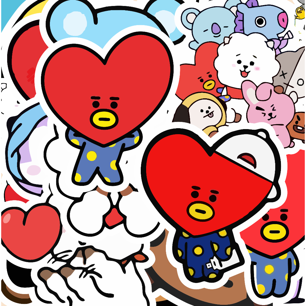 

random stiker BT21 -cute/random stiker satuan/stiker kartun lucu/random/murah/stiker satuan/murah/army/bts