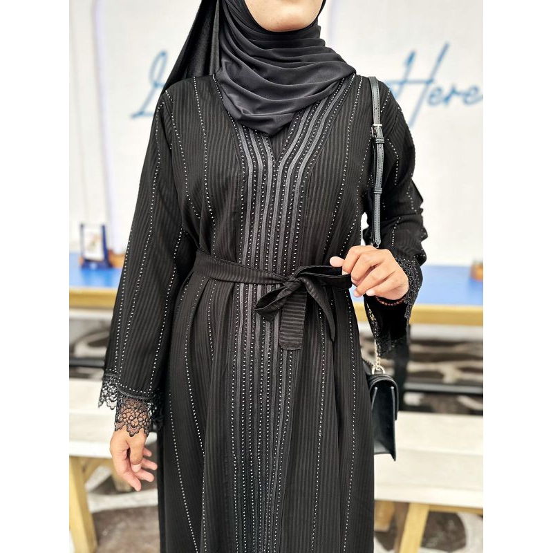ABAYA DUBAI SAUDA/ABAYA ELEGANT/ABAYA RENDA IMPORT/ABAYA MATA-MATA/GAMIS HITAM MUSLIMAH